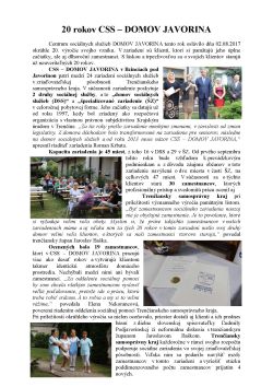 20_rokov_CSS-DOMOV_JAVORINA