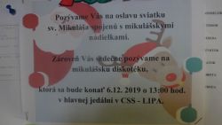 Mikuláš + Mikulášska diskotéka 6.12. 2019